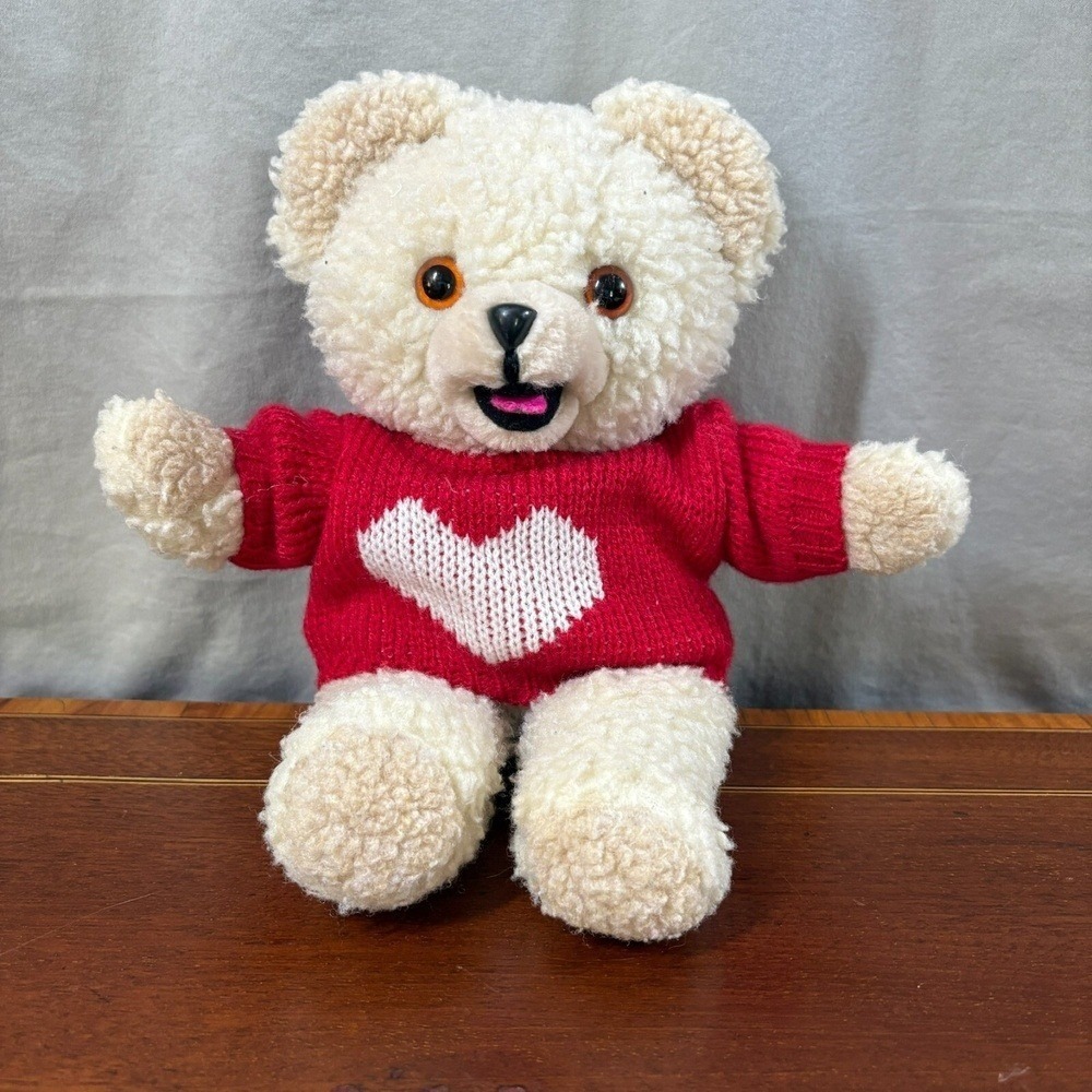 1985 Russ Bear Snuggle Fabric Softener Advertising Plush Bear w Red Sweater
